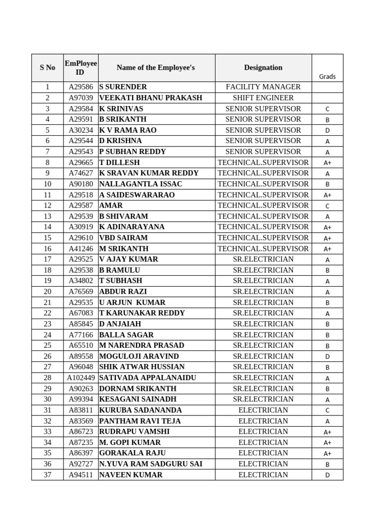 Employee Designations and Grades | PDF | Cinema Of India | Film ...