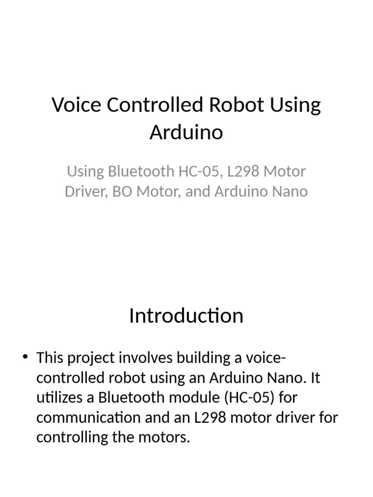 Voice Controlled Robot | PDF