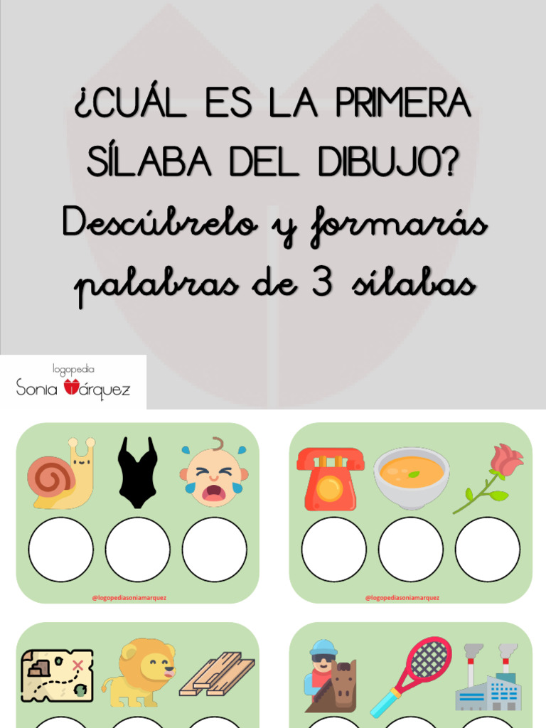 Juego Palabras 3 Sílabas | PDF