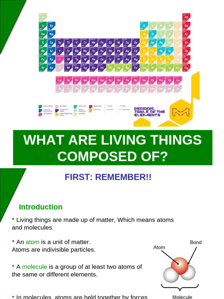Composition of Living Things Explained | PDF | Organic Compounds ...