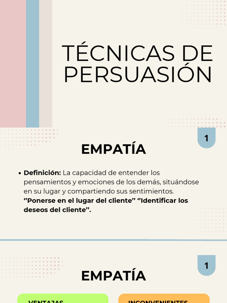 Técnicas de Persuasión | PDF | Las emociones | Empatía