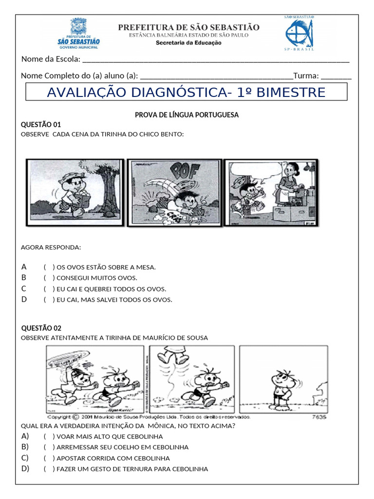 Prova de Língua Portuguesa - 4º Ano | PDF