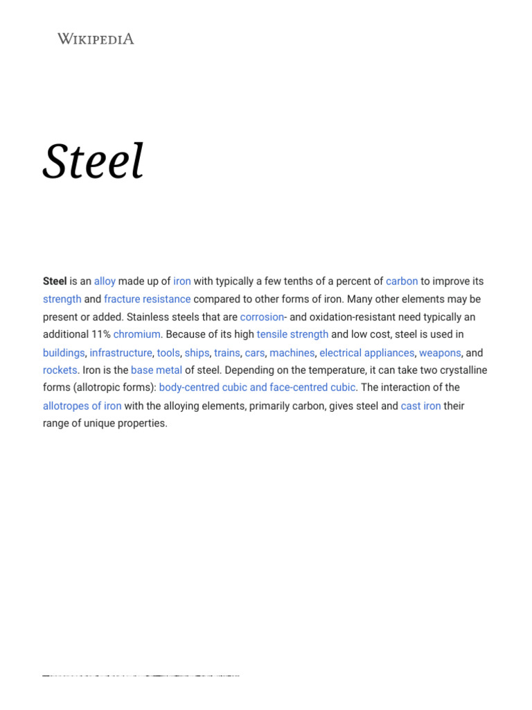 Understanding Steel: Properties and Uses | PDF | Steel | Alloy