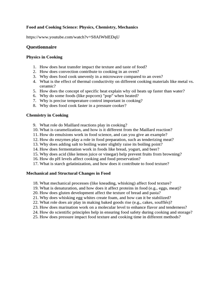 Food And Cooking Science Pdf