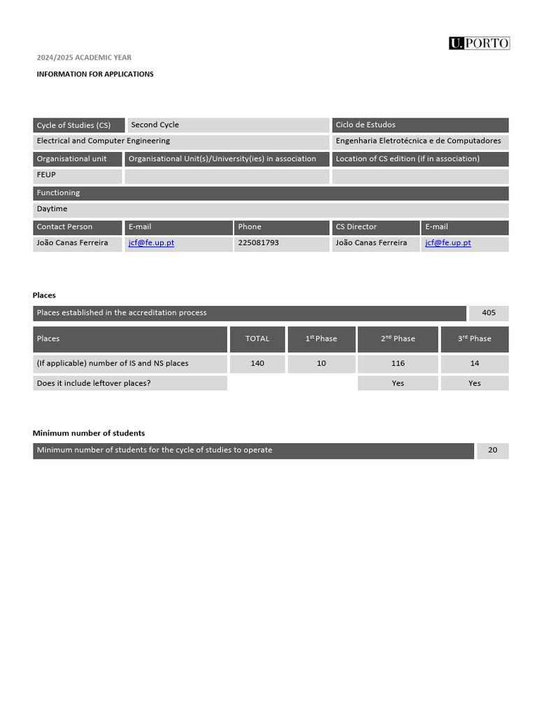Information For Applications M.EEC 24.25 | PDF | Academic Degree ...
