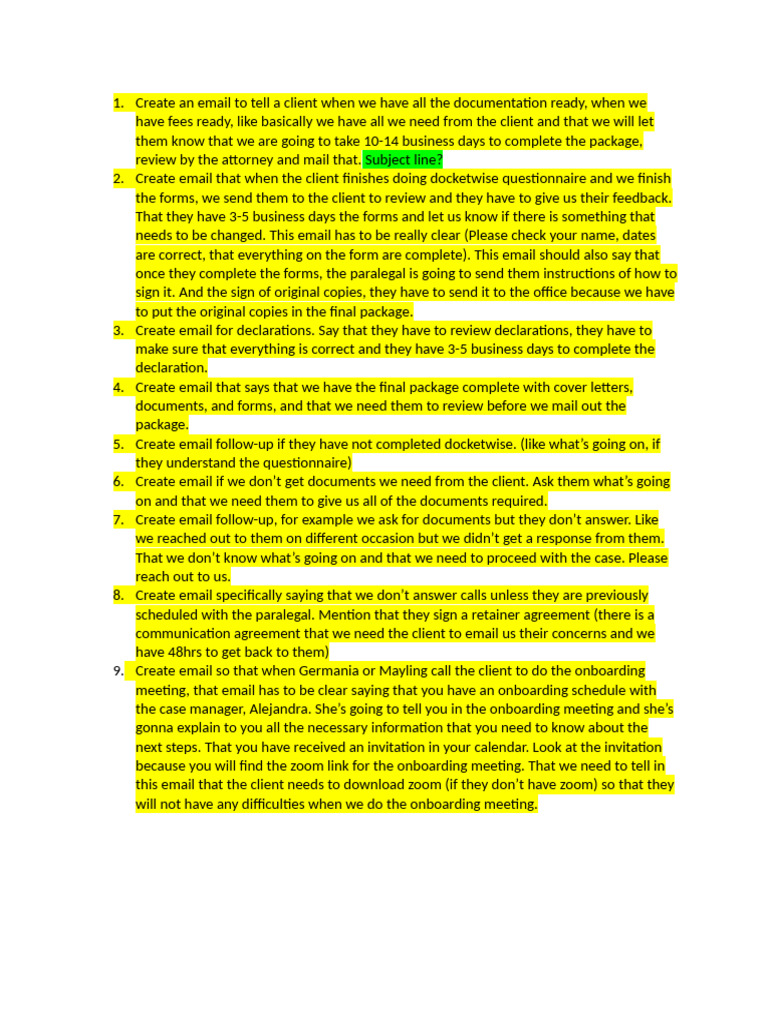 Client Communication Email Templates | PDF