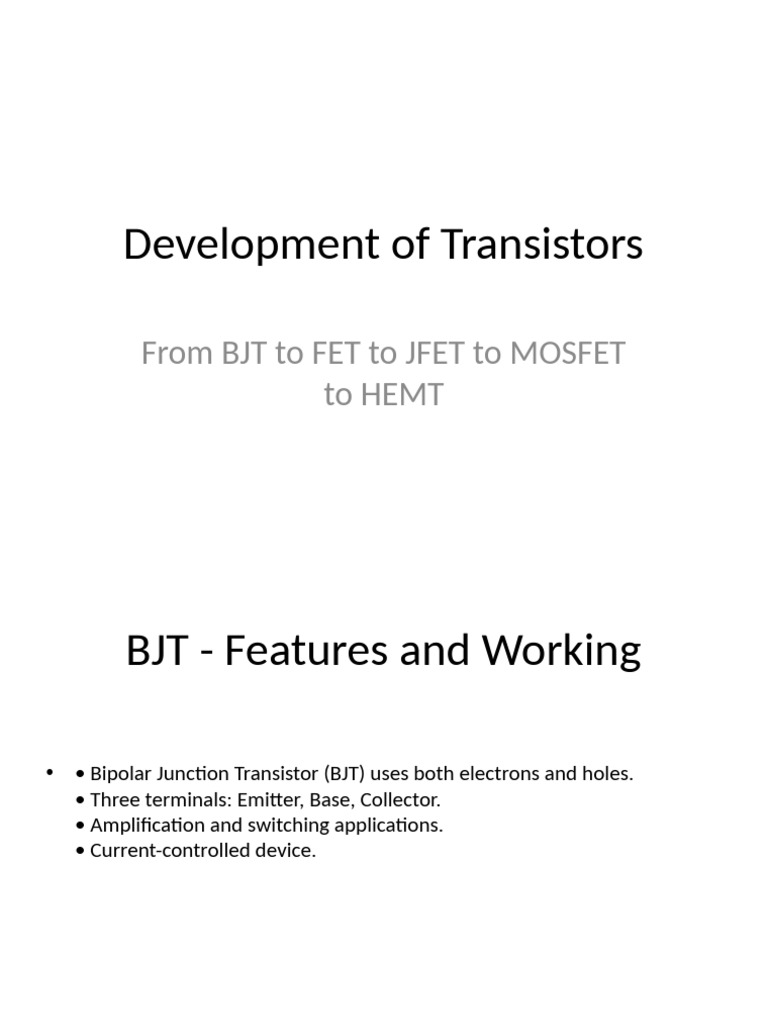 Development of Transistors | PDF | Field Effect Transistor | Mosfet