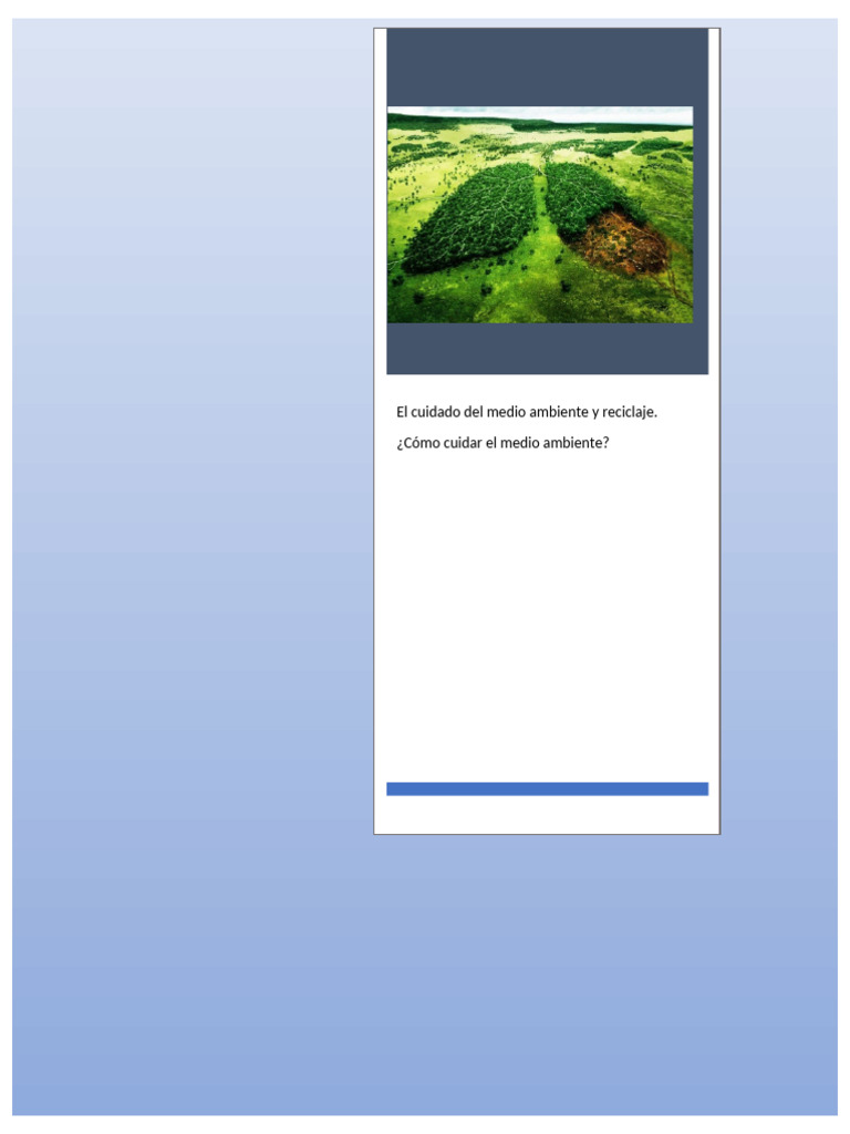 Cómo Cuidar el Medio Ambiente Eficazmente | PDF | Entorno natural ...