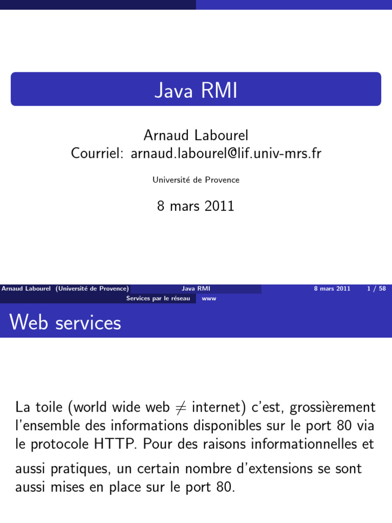Introduction à Java RMI et IDL | PDF | Architecture du courtier de ...
