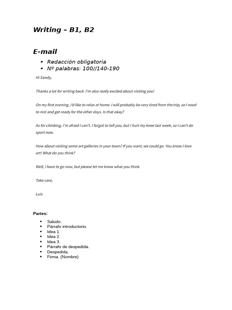 B1/B2 Email Writing Guide | PDF