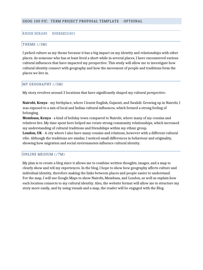 Cultural Identity and Geography Blog | PDF