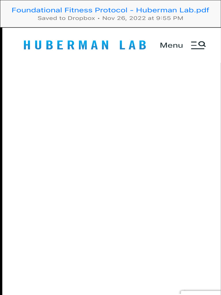 Huberman Foundational Fitness Protocol PDF | PDF