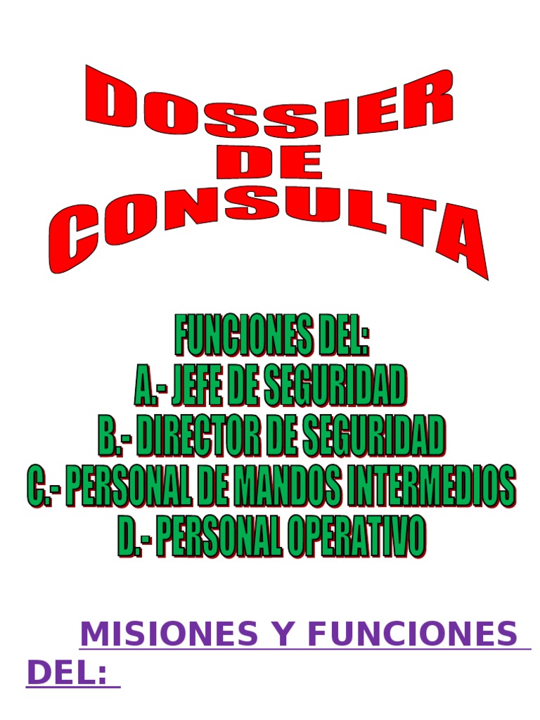 Funciones del Jefe de Seguridad | PDF | Seguridad | Planificación