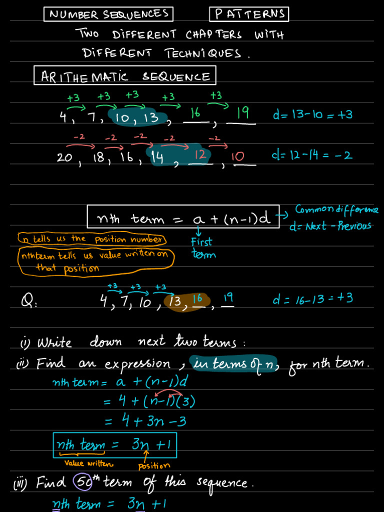 Math Sequence Patterns Guide | PDF | Mathematics | Elementary Mathematics