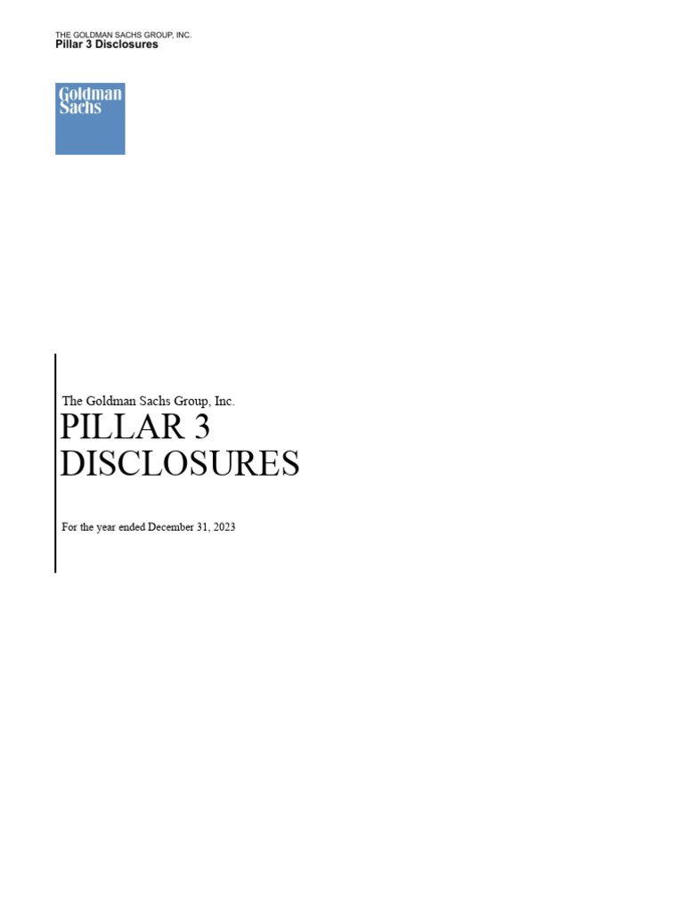 Goldman Sachs 2023 Pillar 3 Disclosures | PDF | Basel Iii | Capital ...