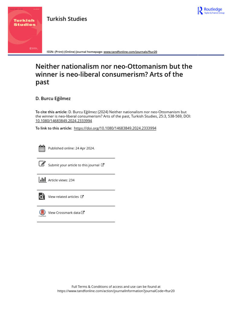 Neo-Liberalism in Turkish Arts | PDF | Turkey | Ottoman Empire