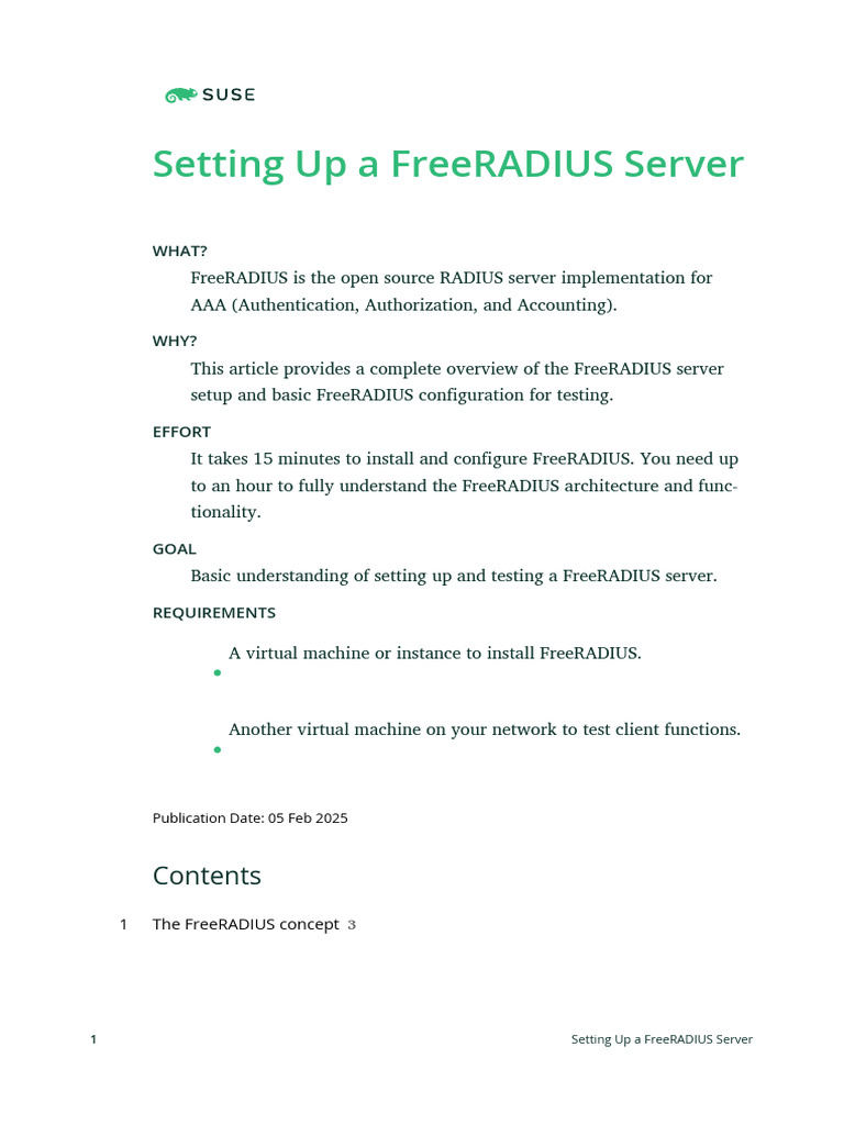 FreeRADIUS Server Setup Guide | PDF | Radius | Free Software