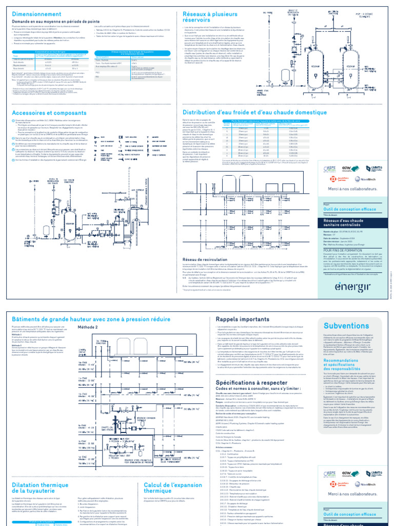 Conception de réseaux d'eau chaude sanitaire PDF Tuyau — free download
