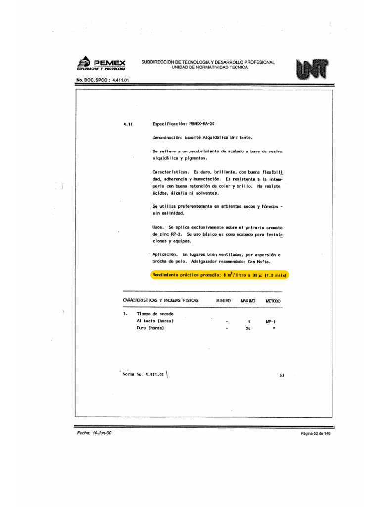 RA-20_Especificación 4.411 | PDF