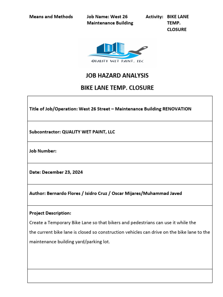 Temporary Bike Lane Closure Guidelines | PDF | Cycling Infrastructure ...