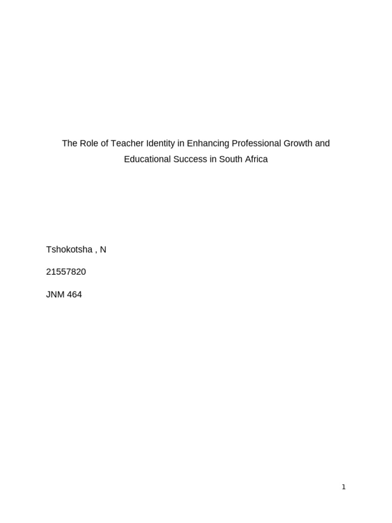Teacher Identity and Growth in South Africa | PDF | Mentorship | Teachers