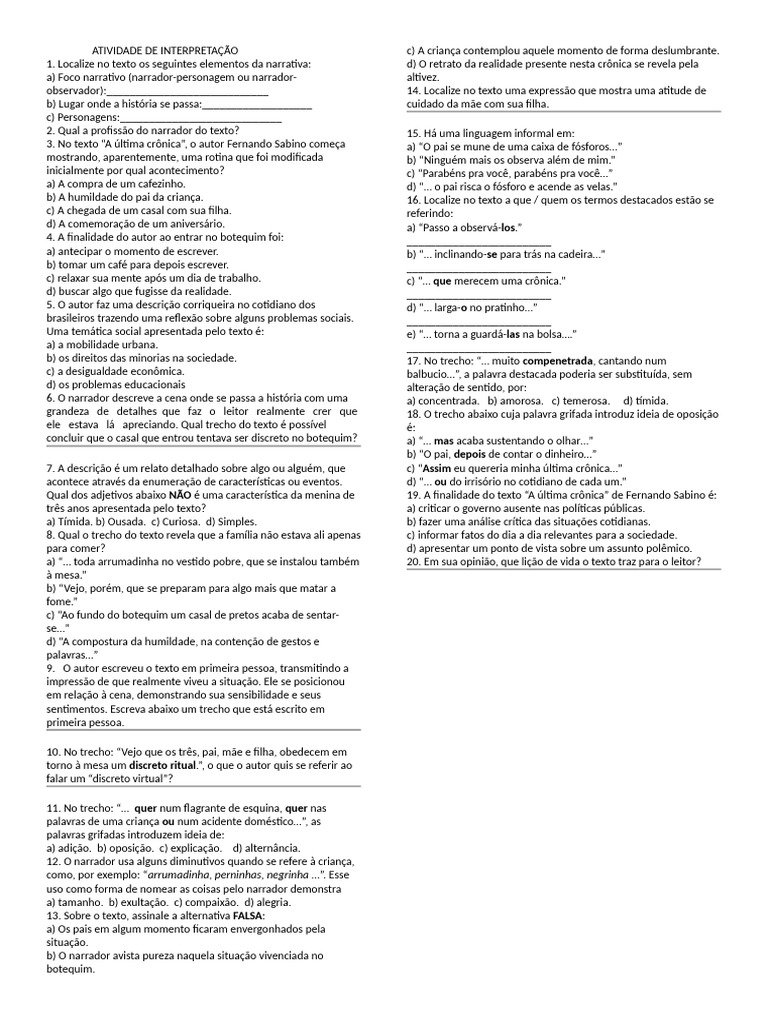 Interpretação de 