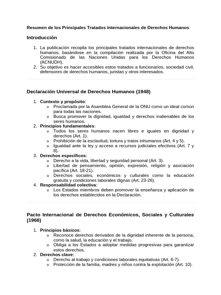 Tratados Internacionales de Derechos Humanos | PDF | Derechos humanos ...