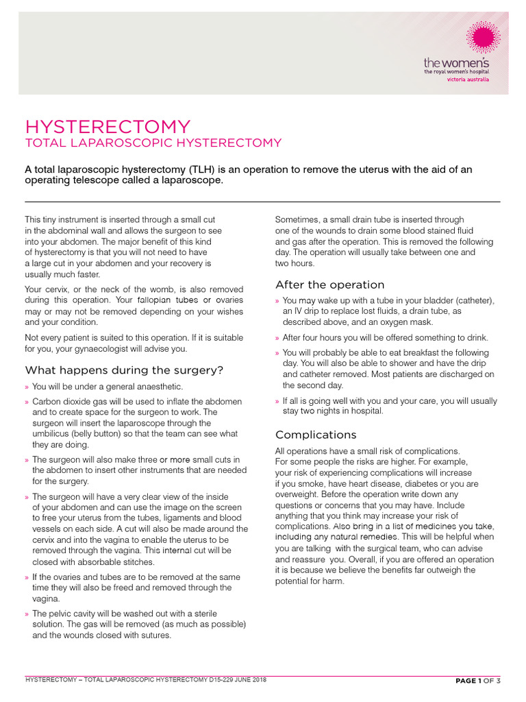 Total Laparoscopic Hysterectomy Guide | PDF | Medicine | Clinical Medicine