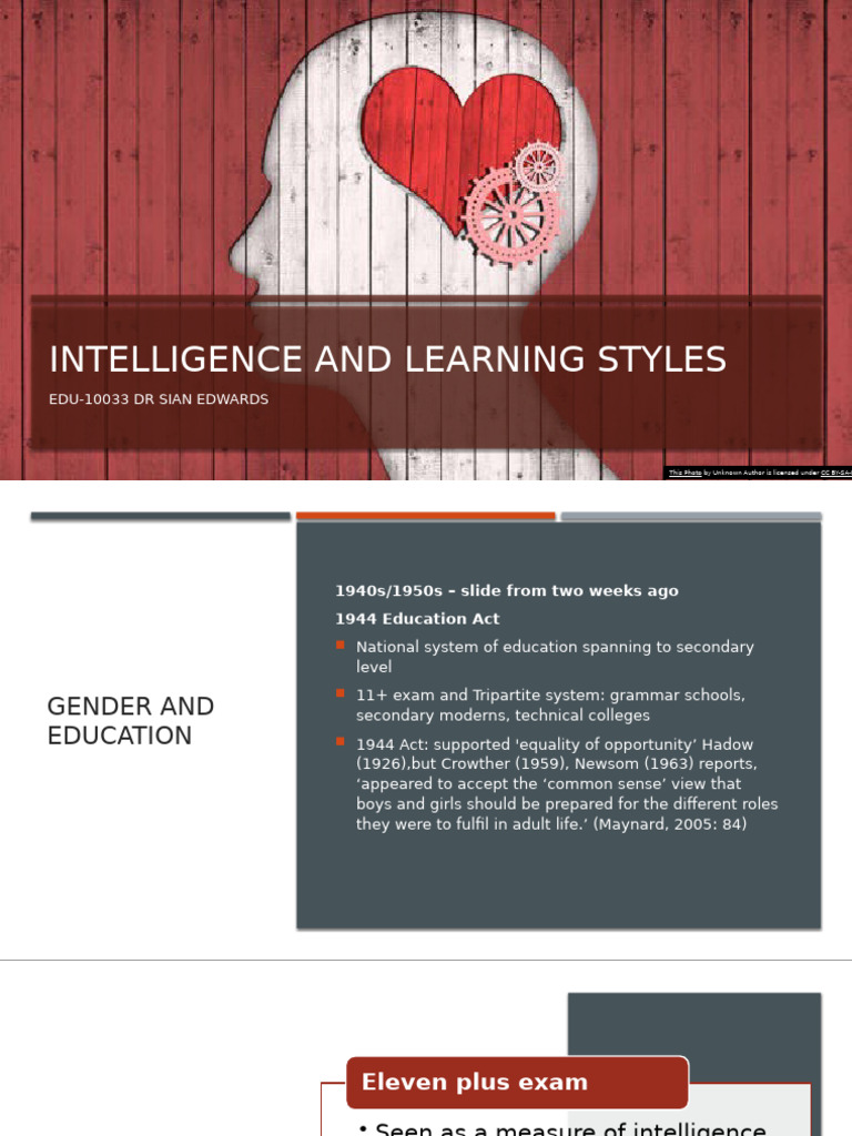 EDU-10033 Week 10 Intelligence and Learning Styles | PDF | Intelligence ...