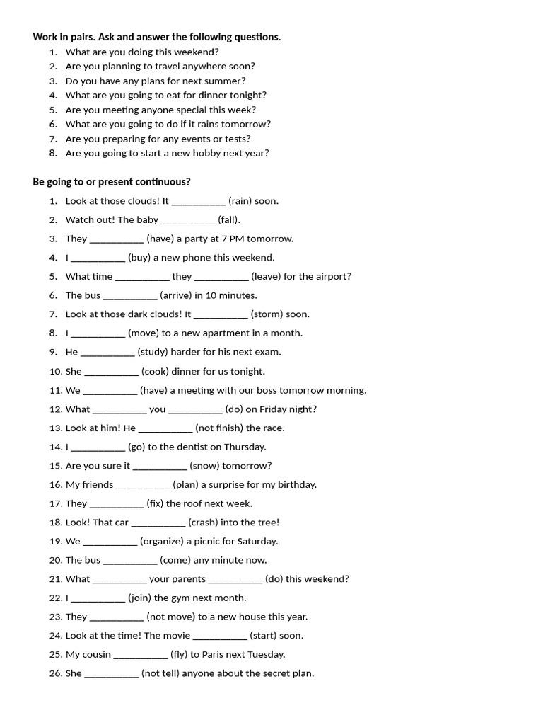 Future Plans and Predictions Practice | PDF