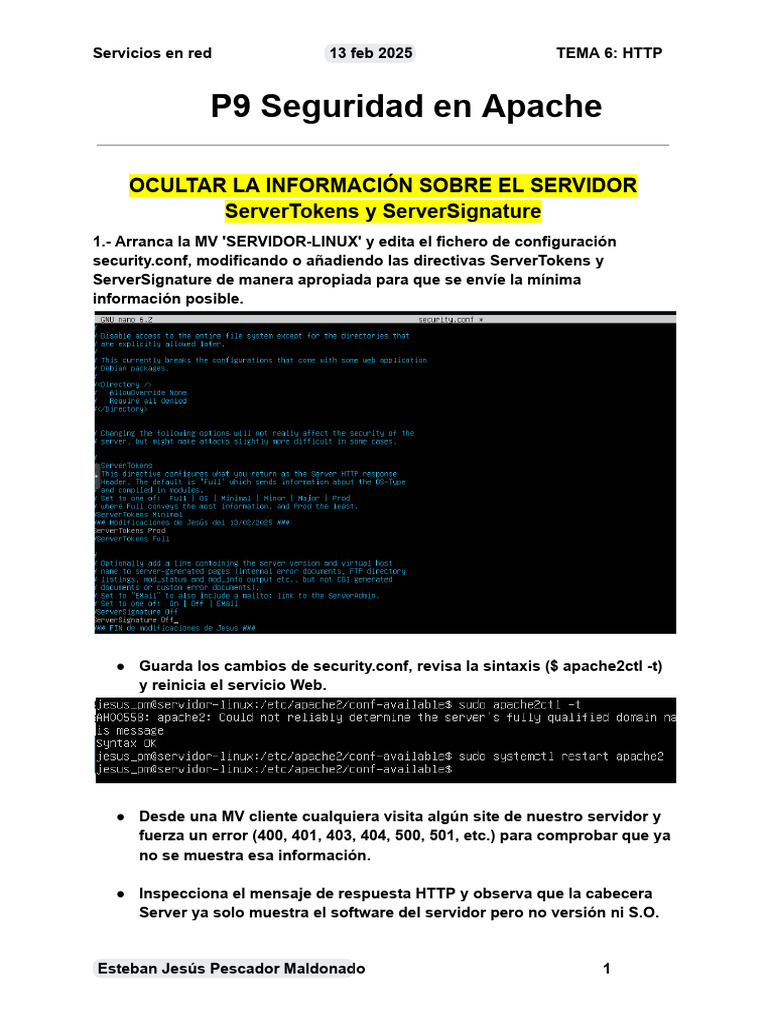 Seguridad en Apache: Configuración HTTP | PDF | Servidor HTTP Apache ...