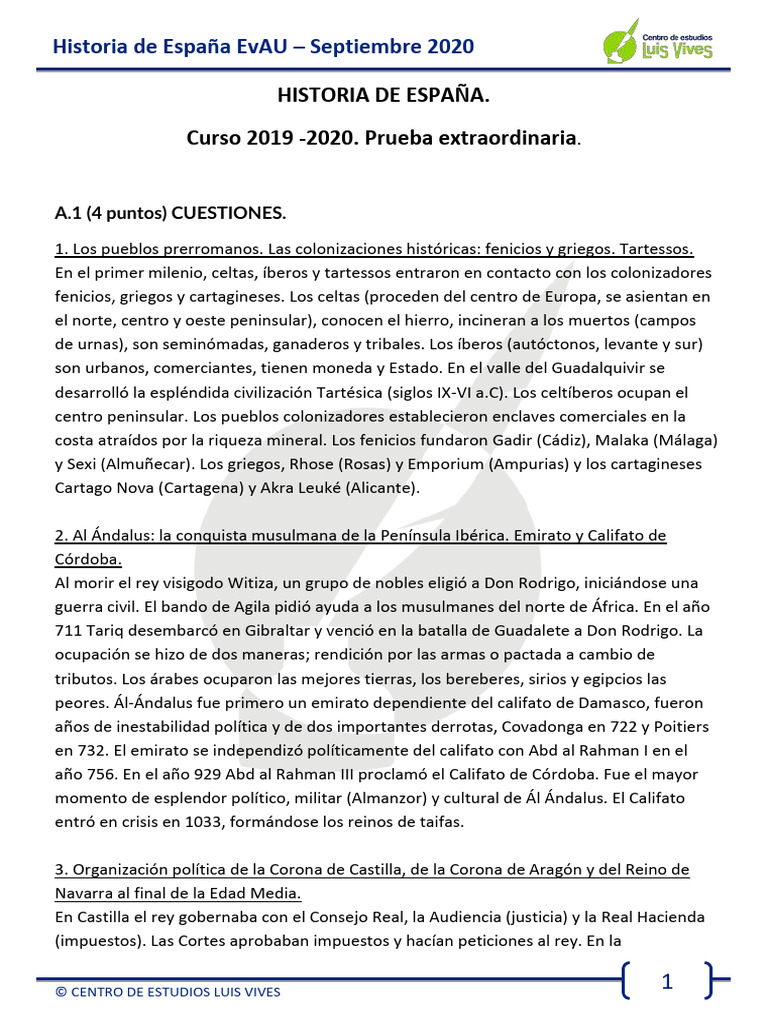 Historia de España: Claves y Eventos Clave | PDF | España | Imperio español