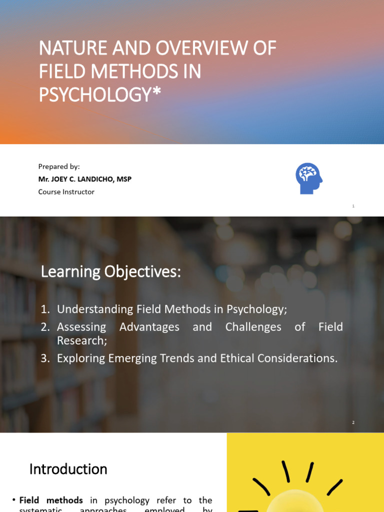 Field Methods in Psychology Overview | PDF | Psychology | Survey ...
