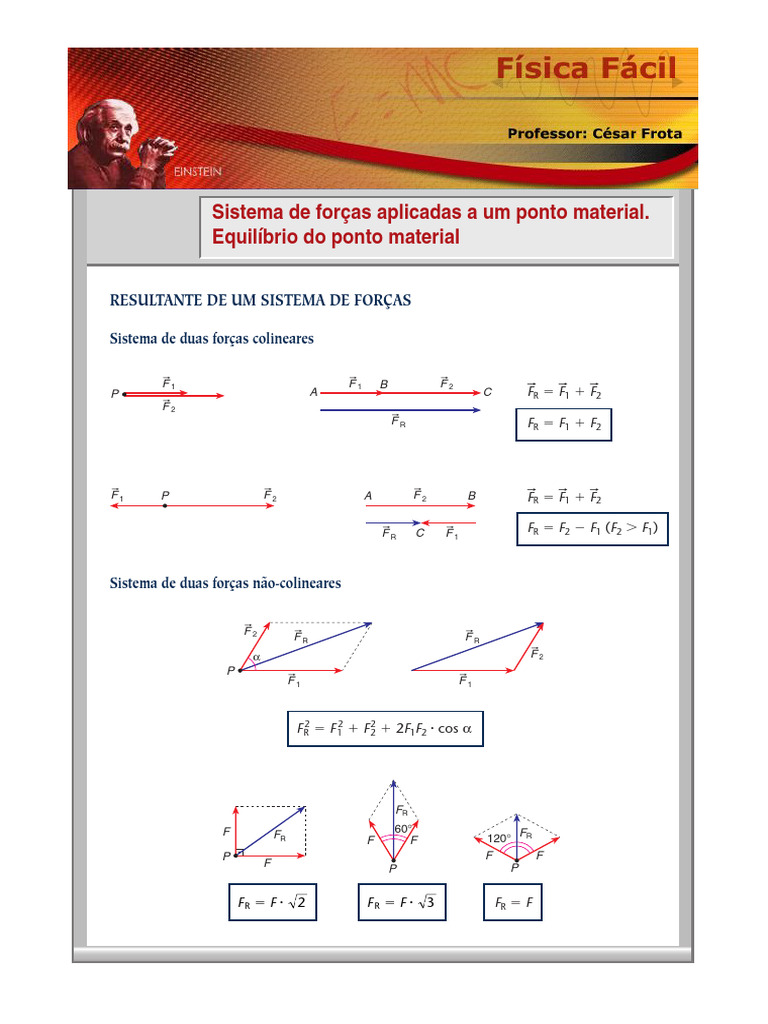 Equilíbrio de Forças em Ponto Material | PDF | Física | Mecânica