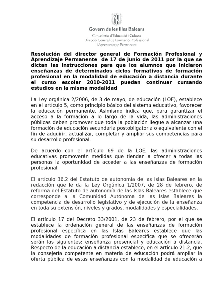 Instruc Continuac Vcast | PDF | Educación vocacional | Educación a ...
