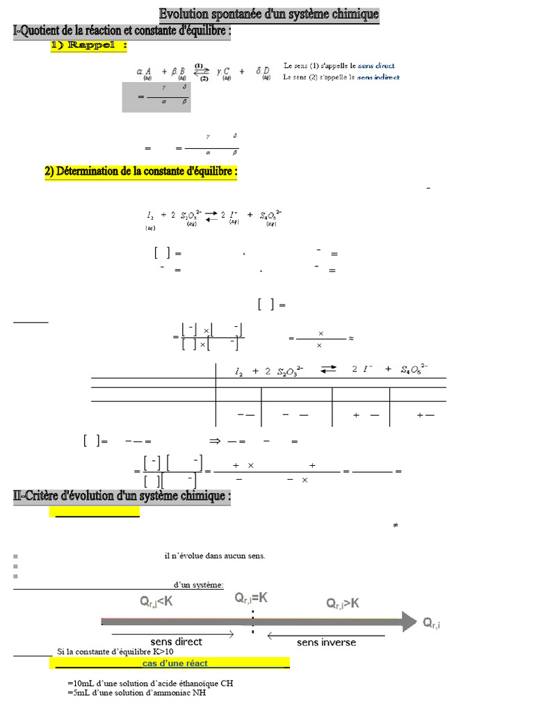 Constantes d'équilibre en chimie | PDF | Ammonium | Équilibre chimique