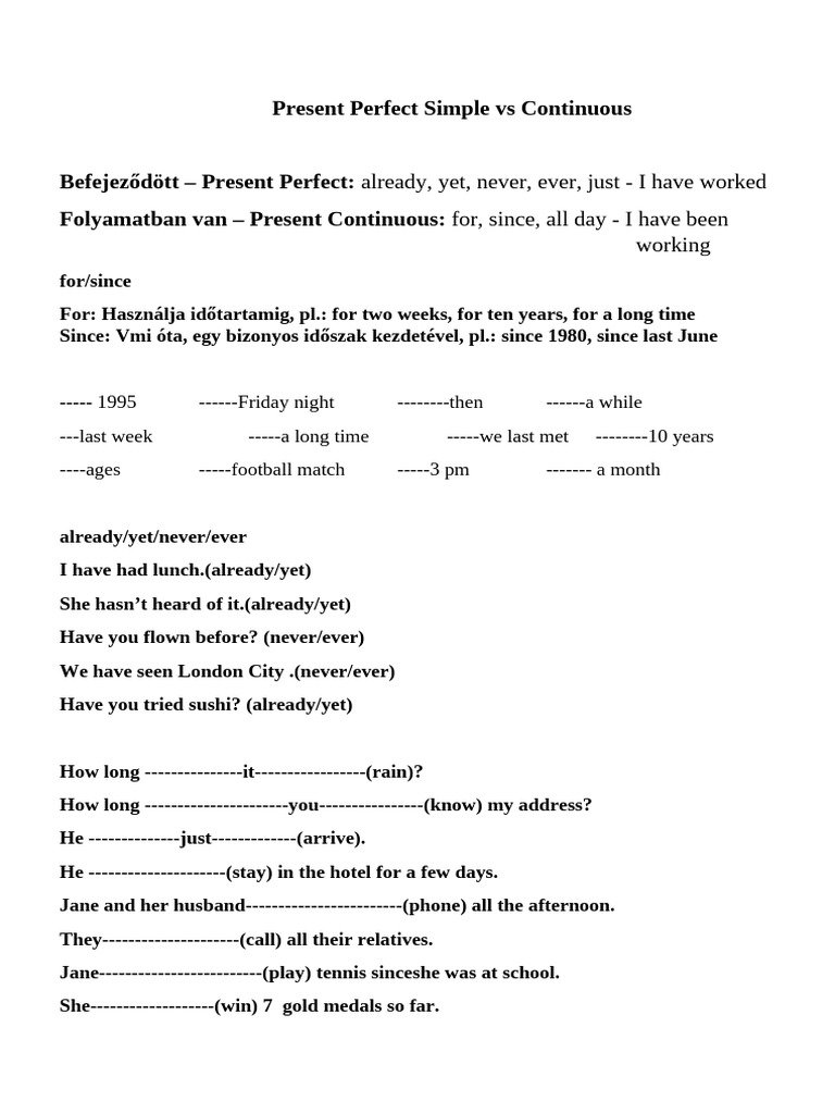English Tense Usage Guide | PDF