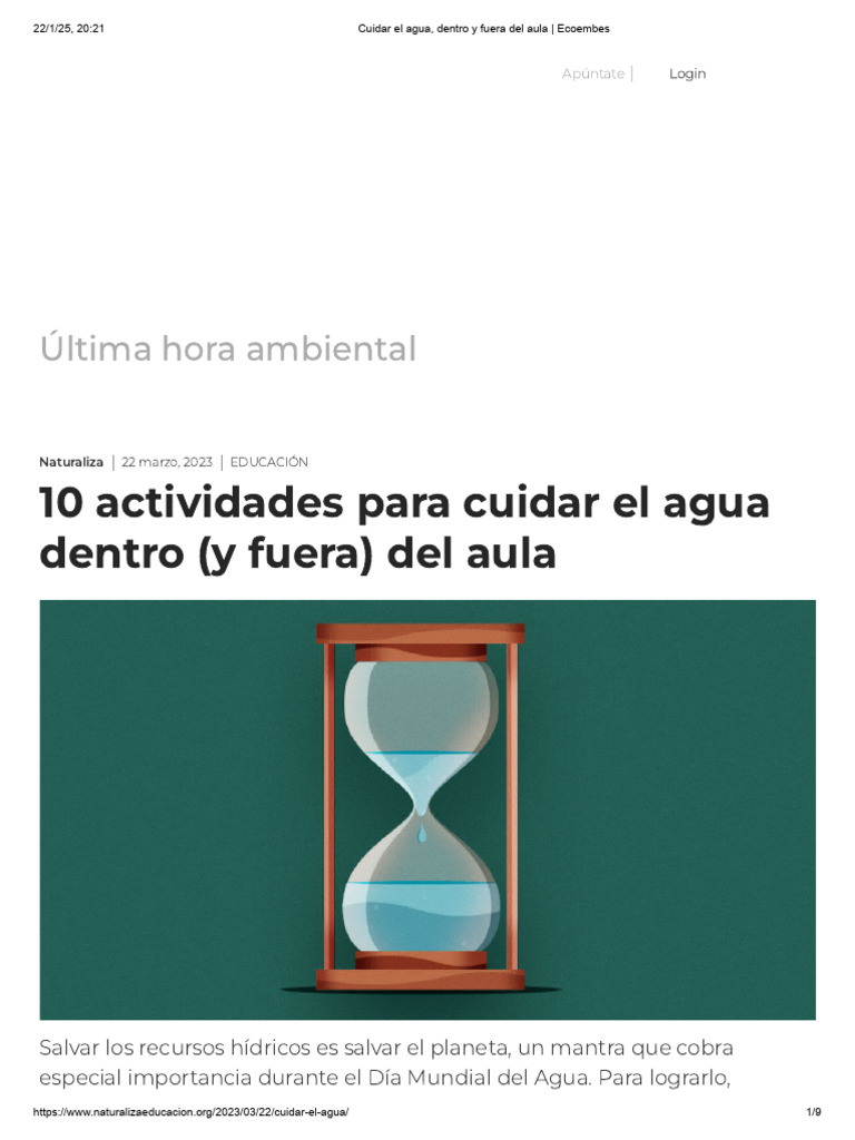 10 Actividades para Cuidar el Agua | PDF | Agua | Residuos