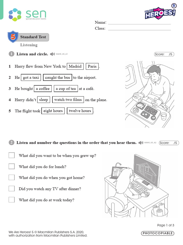 WAH5 SEN U5 Standard Unit Test | PDF