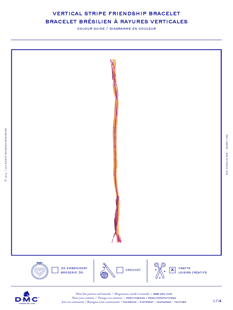 Bracelet amitié à rayures verticales | PDF
