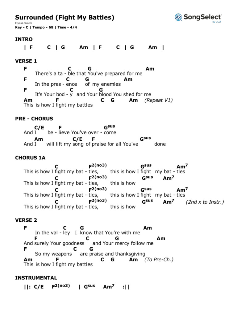 Surrounded: Fight My Battles Lyrics | PDF