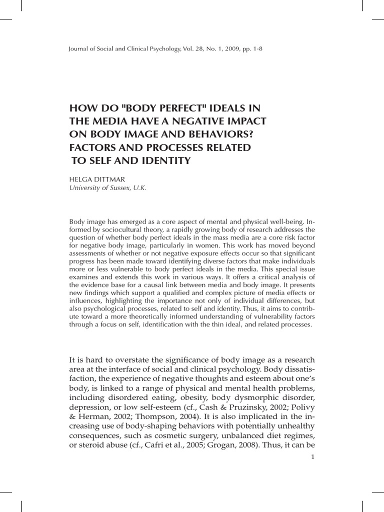 Media's Impact on Body Image Issues | PDF | Body Image | Self Esteem
