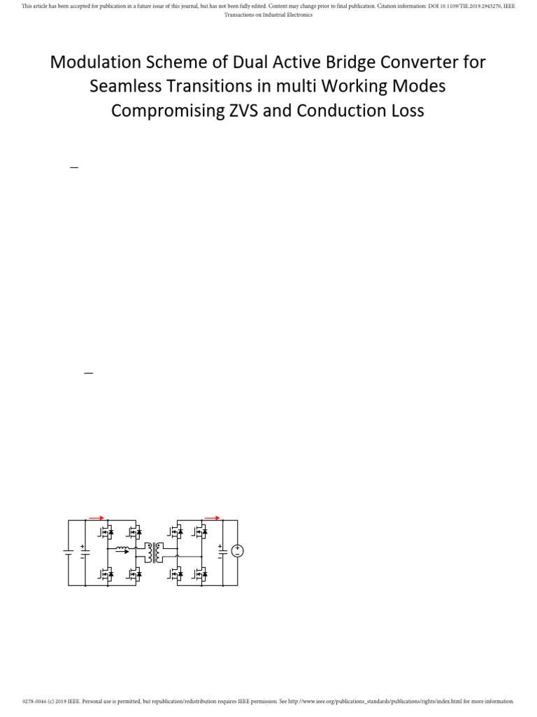 DAB Converter Modulation for ZVS Efficiency | PDF | Power Electronics ...