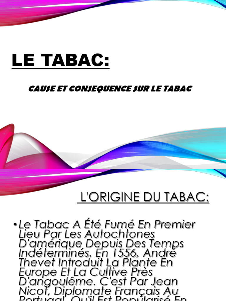 Impact du tabac : dépendance et santé | PDF | Nicotine | Tabac