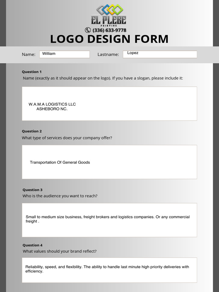 Logo 20design 20form 20elplebeprinting | PDF
