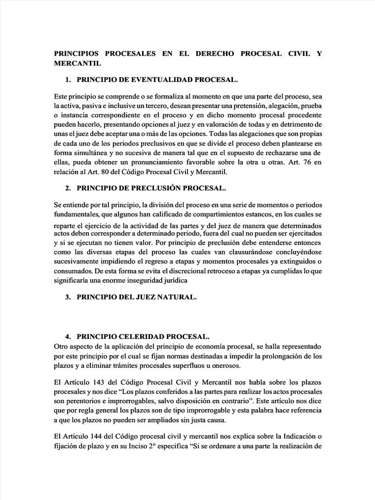 Principios Procesales en Derecho Civil | PDF | Ley procesal | Res Judicata