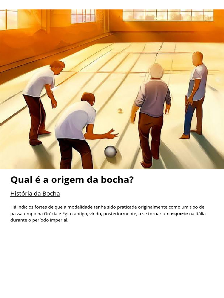 Origem e História da Bocha | PDF