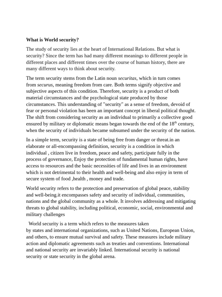 World Security Note PROPERdocx - 044850 | PDF | World Trade ...