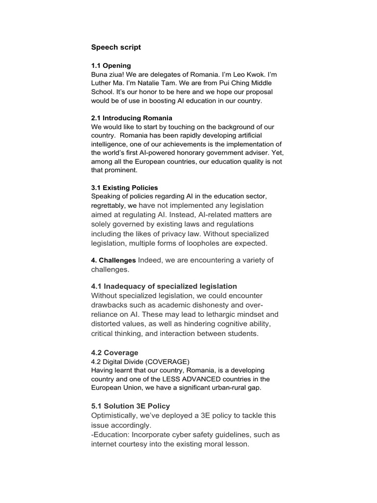 Unesco Speech Pdf Learning Cognition