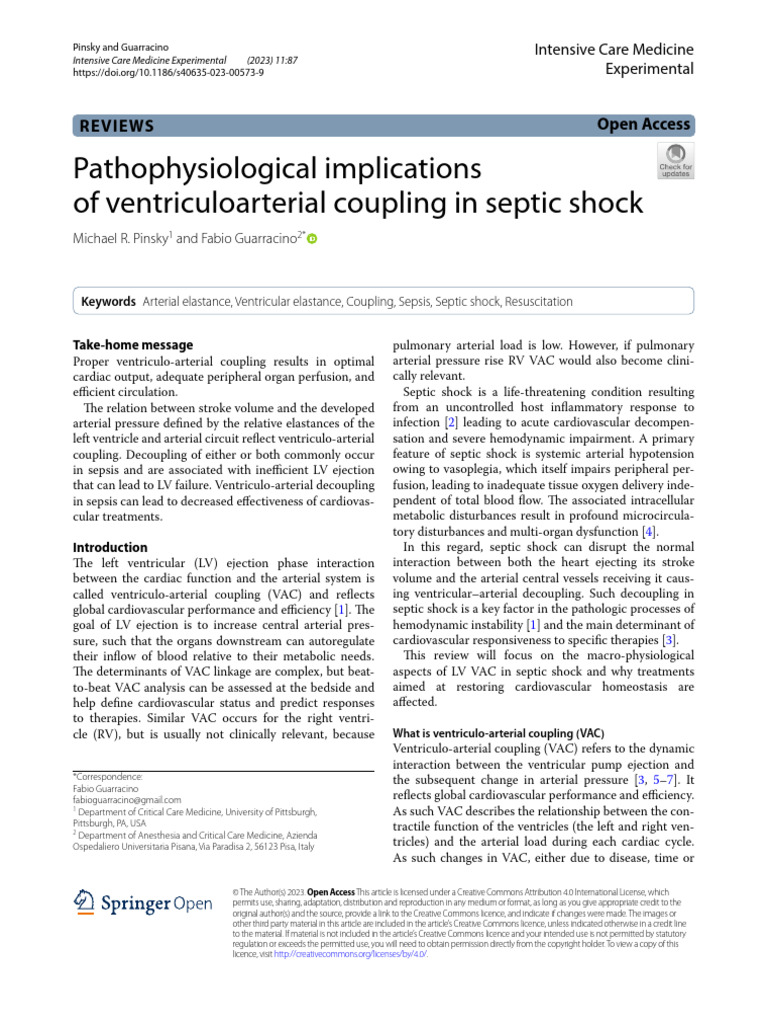 Pathophysiological Implications of Ventriculoarterial Coupling in ...